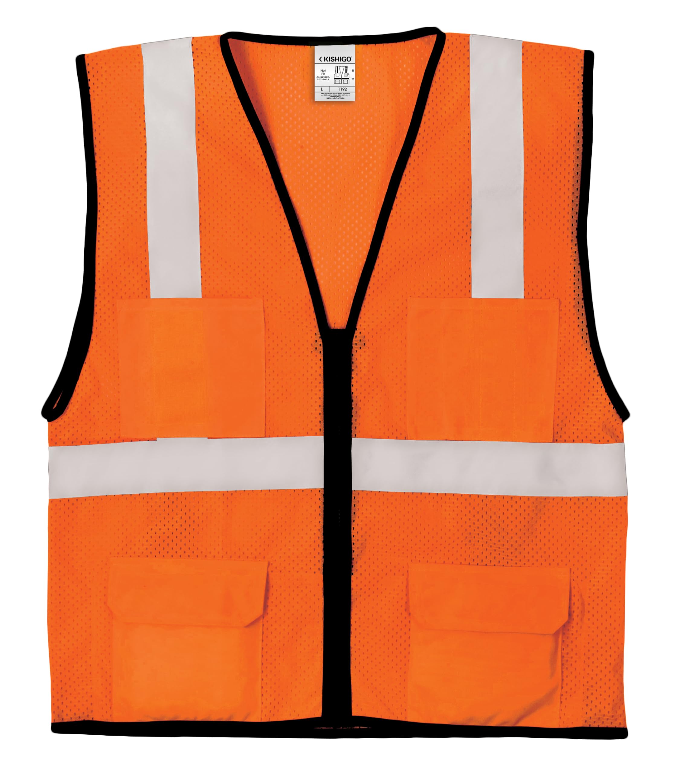 Kishigo Unisex High Visibility Reflective Economy 6 Pocket Mesh