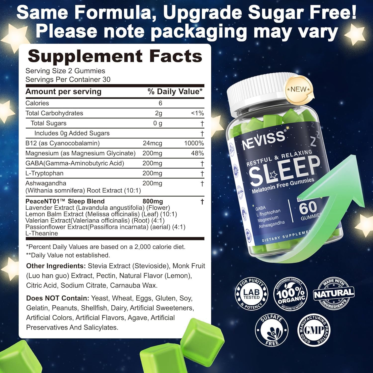 Melatonin Free Sleep Gummies for Adults - Magnesium Glycinate Gummies 2PACK — Amazon image 2