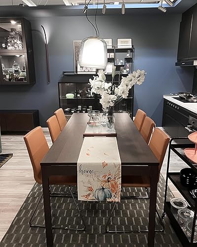 Miniatura 8 de Camino de mesa de otoño de 72 pulgadas de largo, camino de mesa de Acción de Gracias para mesa de comedor, decoración de mesa de cosecha de hojas de