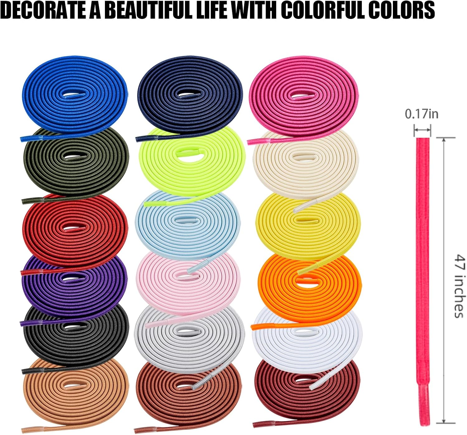 No Tie Shoelaces，Elastic Shoe Laces - One Size Fits All Adult and Kids Shoes