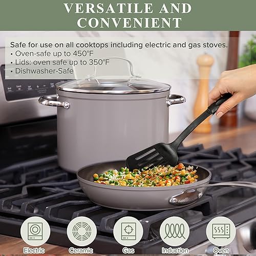 Miniatura 3 de Nuwave Healthy Duralon - Juego de utensilios de cocina con revestimiento antiadherente de cerámica azul, resistente a los arañazos, sin PTFE y PFOA,