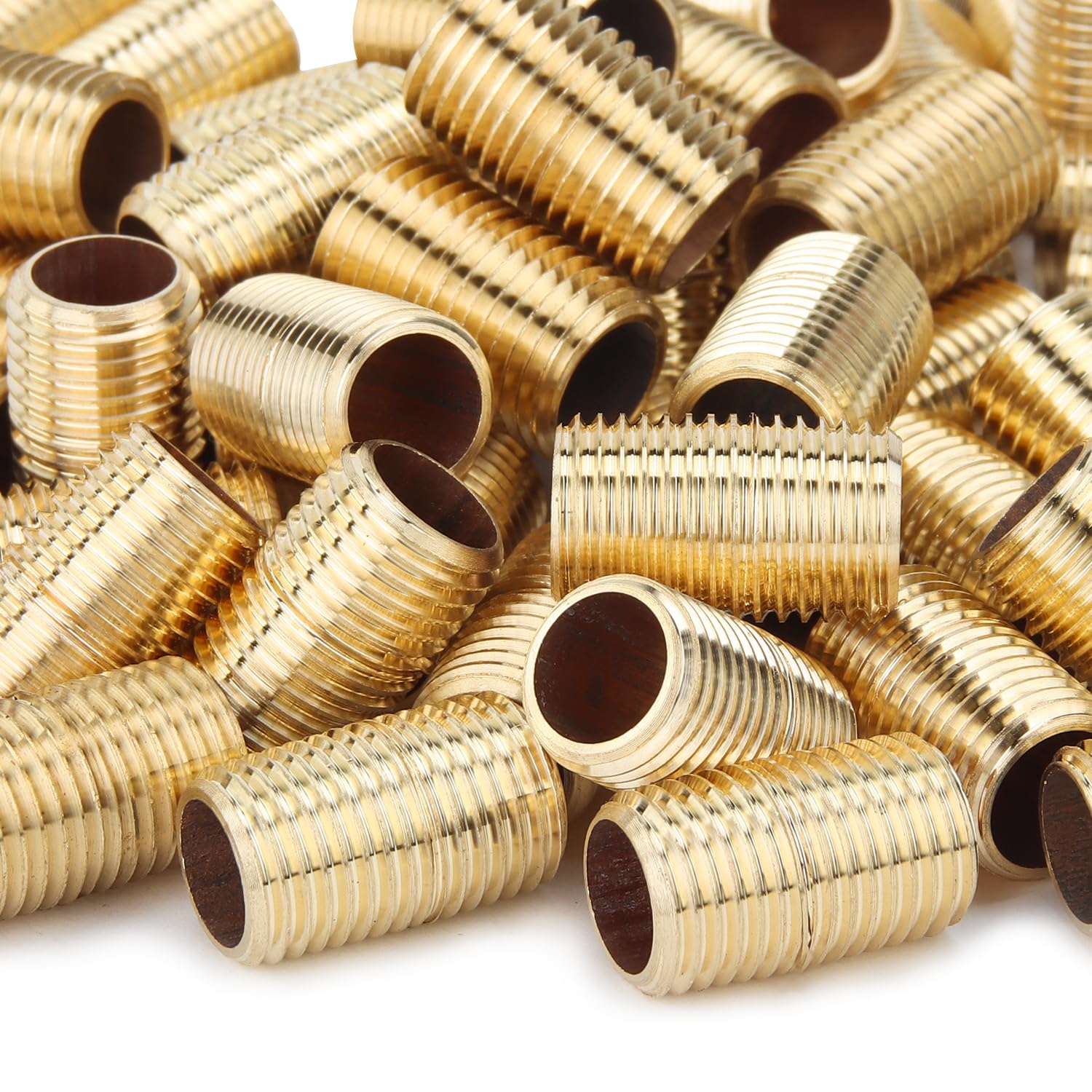 LTWFITTING Brass Pipe Close Nipple Fitting 1/8 Male NPT x Close Air Water(Pack of 10)