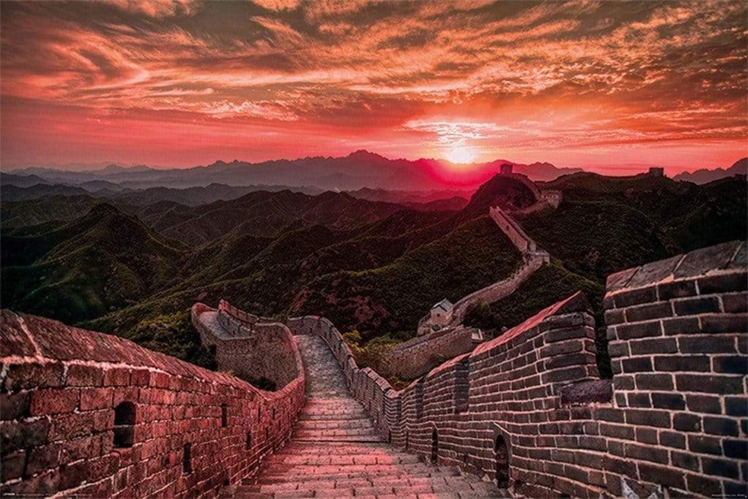 Pyramid International The Wall of China (Sunset) Maxi Poster, Multi Coloured, 61 x 91.5cm
