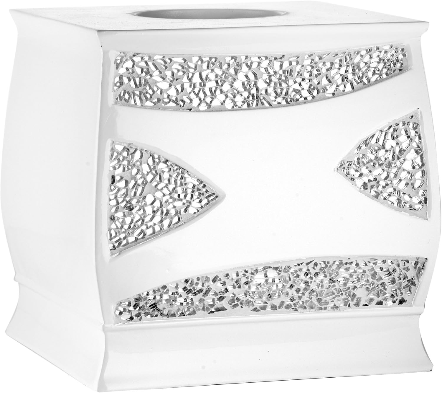 Zahari Home Sinatra Tissue Box Square Tissue Holder for Bathroom Bedroom Living Room, Champagne