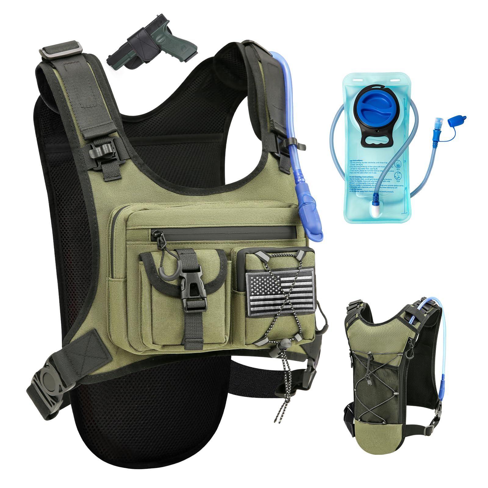 Criuage Sac à dos d'hydratation pour course à pied, sac à dos léger avec poche à eau de 2,0 L, sac à dos pour randonnée, course à pied, cyclisme, course à pied, marathon pour homme et femme