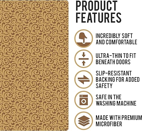 Miniatura 5 de Alfombrilla Shape28, ultra delgada para la cocina, con respaldo de goma antideslizante, 35 x 23 pulgadas, color gris