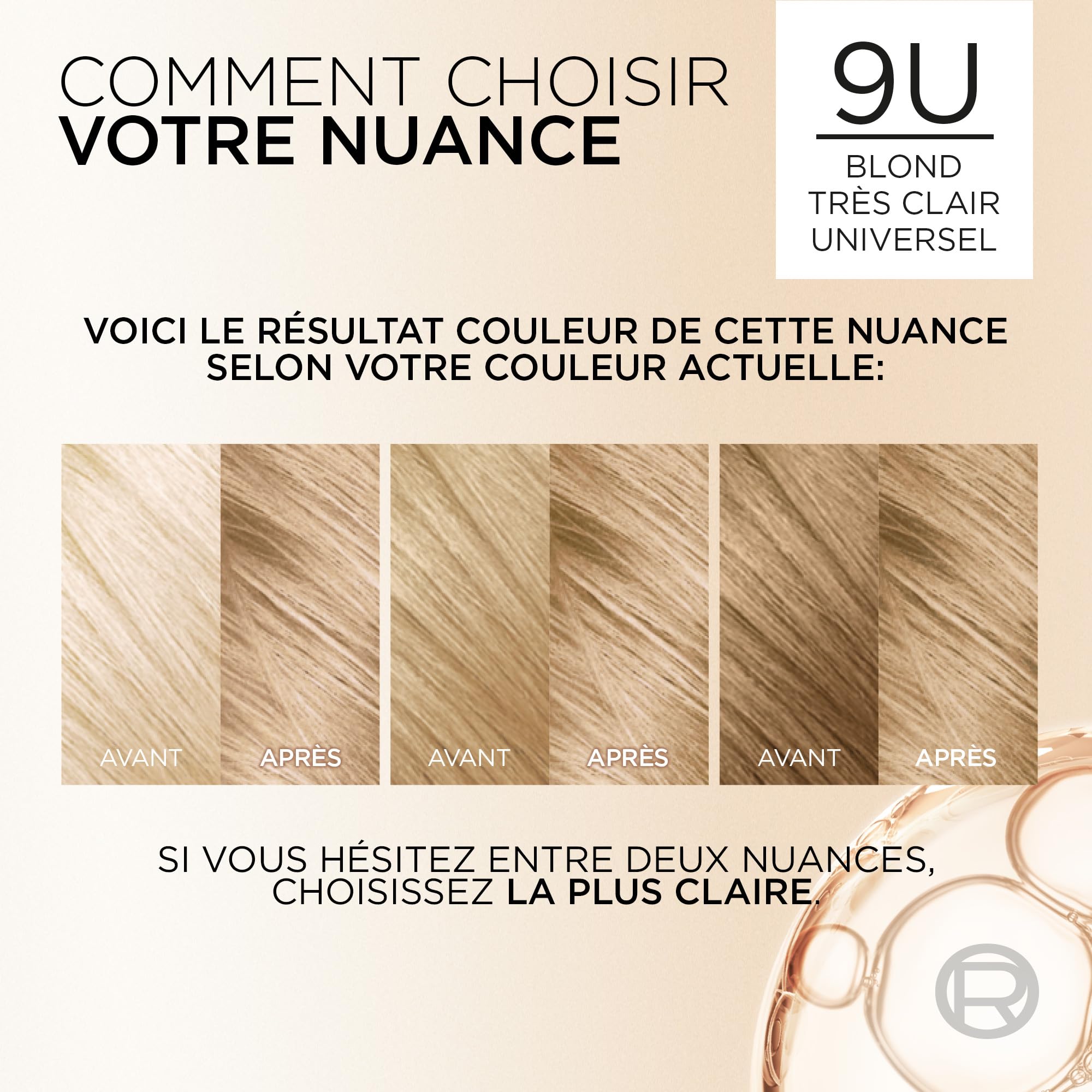 L’ORÉAL PARIS - Coloration Cheveux Permanente - Longue Durée - Résultat Naturel & Lumineux -Couvre 100% des Cheveux Blancs - Excellence Crème Universal Nudes - Nuance : Blond Très Clair Universel (9U)