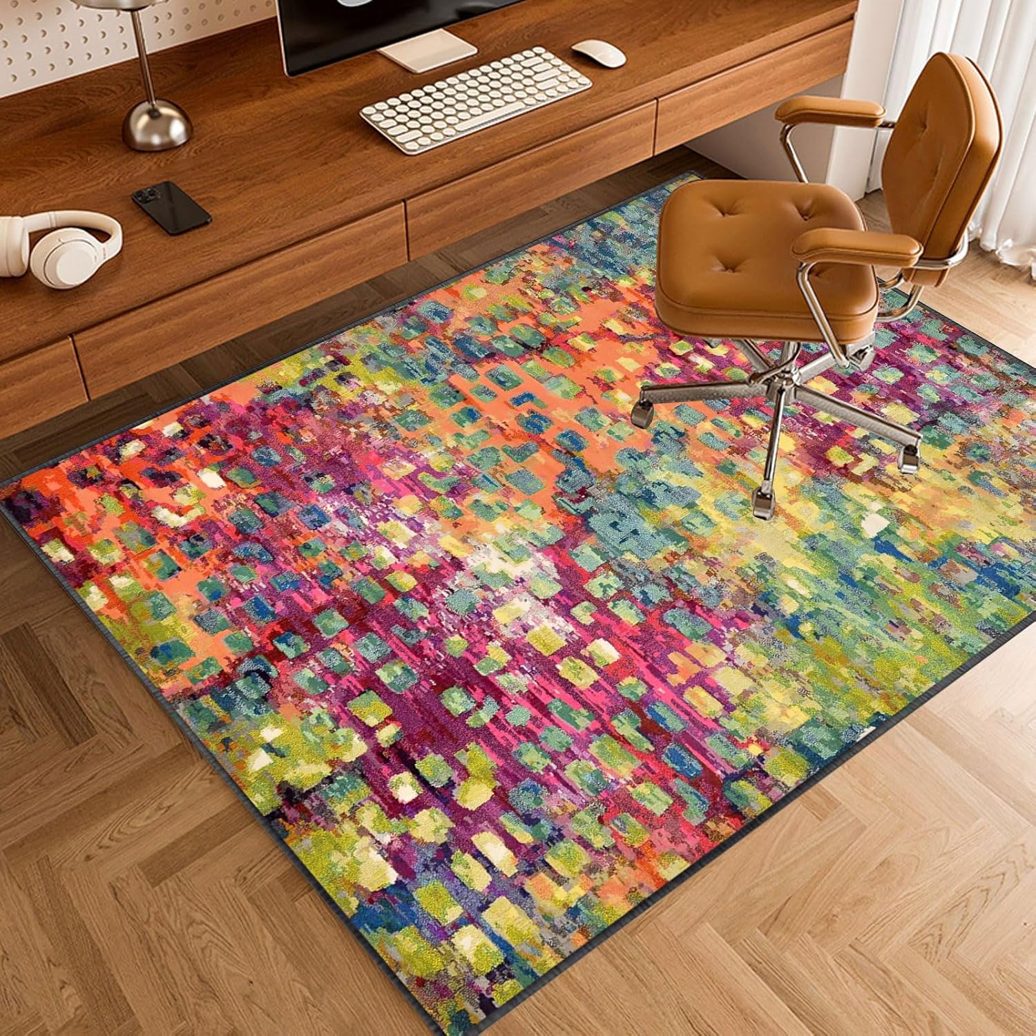 Desk Chair Mat 60 x 71 inch Non Slip Office Chair Mat for Hardwood Floors Floor Protector Mat for Chairs Office Floor Mat for Computer Gaming Chairs Transparent Heavy Duty Chair Mat