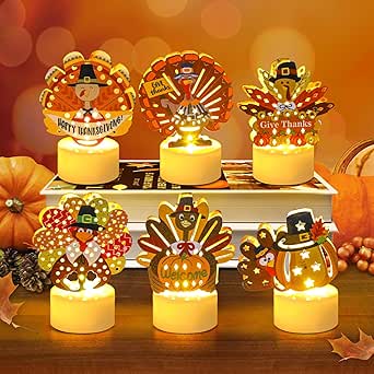 Amazon.com: Sakayo 6 PCS Turkey Tea Lights Candles Battery Operated ...