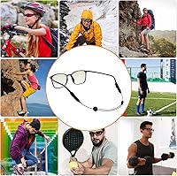 Vista 5 de Yeahxing Correa ajustable para lentes, paquete de 4 correas de 12 pulgadas con retenedor para el oído, retenedor de gafas, anticola, antideslizante