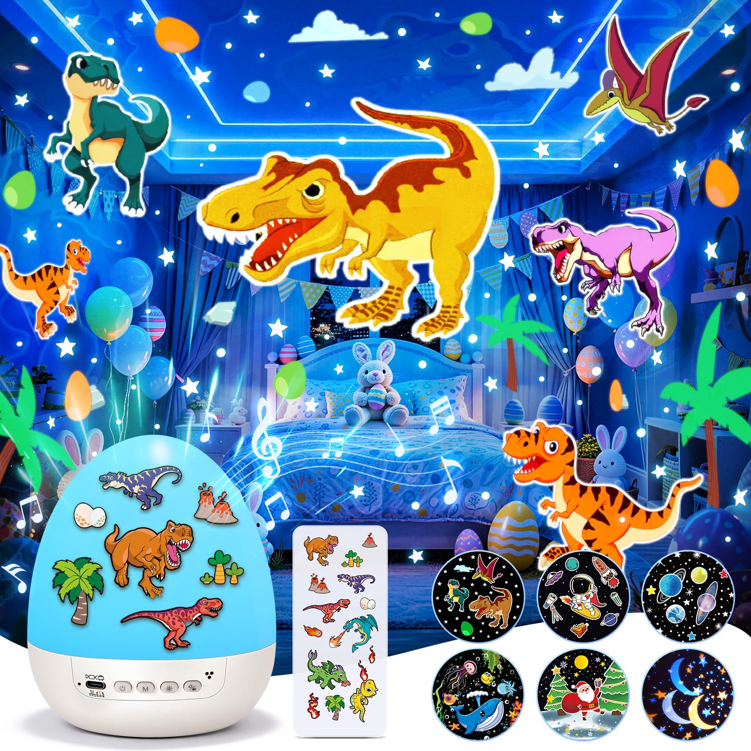 Dinosaur Egg Light for Nursery Sound Machine | 15 Sleeping Sounds+