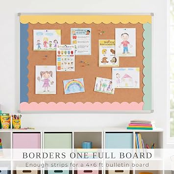 Beautiful Scalloped Bulletin Board Borders for Classroom Decor - 84 Strips