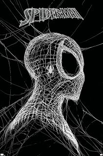 Trends International Marvel Spider-Man World of Webs Black & White Wall Poster 34x22.4" Unframed - Officially Licensed High-Res Art Print