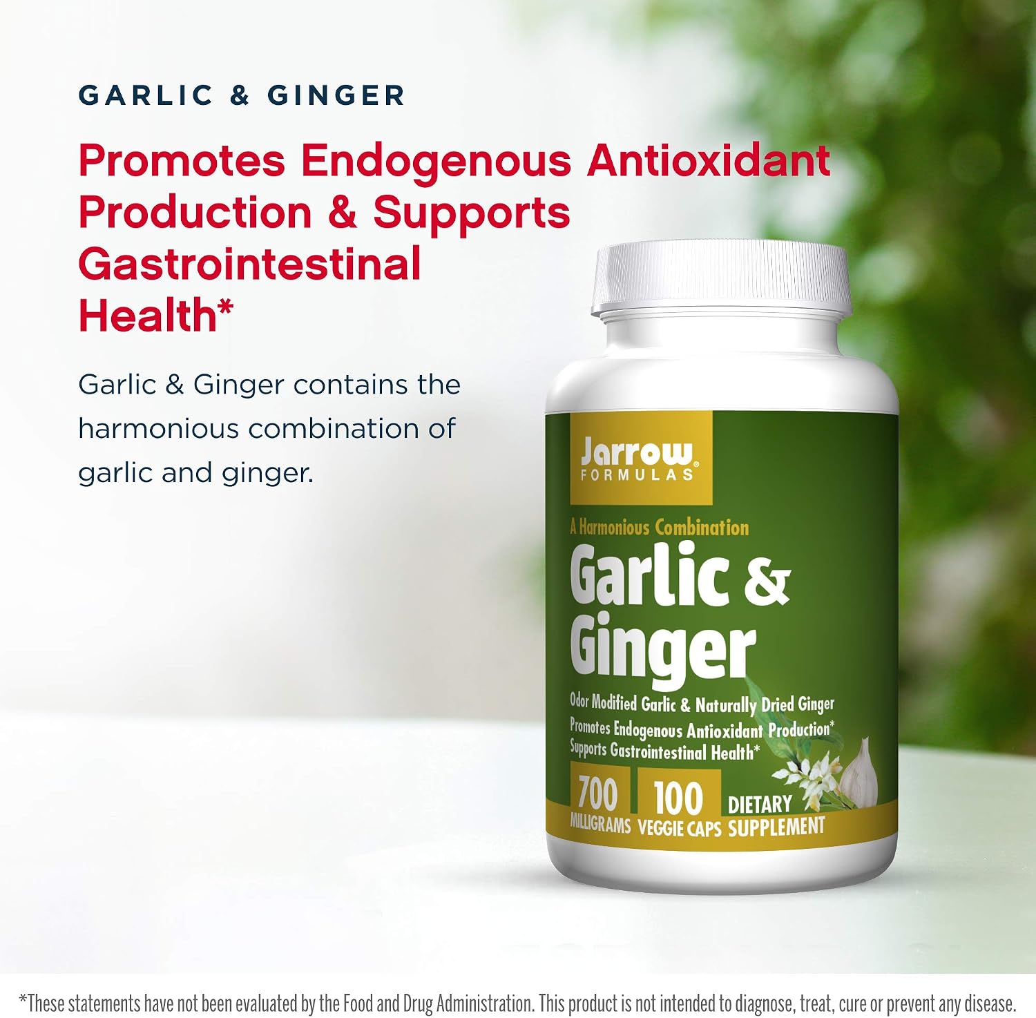 Jarrow Formulas - Garlic + Ginger, 700 mg, 100 capsules