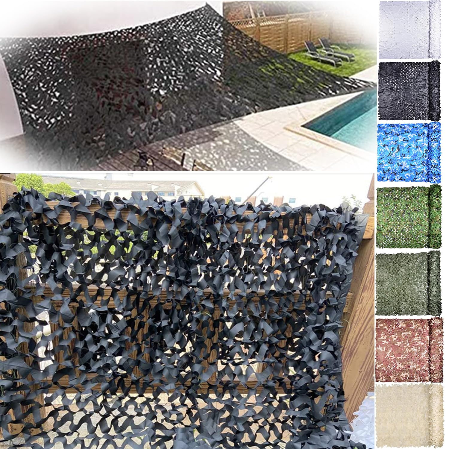 Malla de Camuflaje Sombra, Ligera Caza Militar Red de Camuflaje, Camouflaje Net Toldos para Acampar, Fotografía, Parasol Decoración Valla Fiesta, Camping