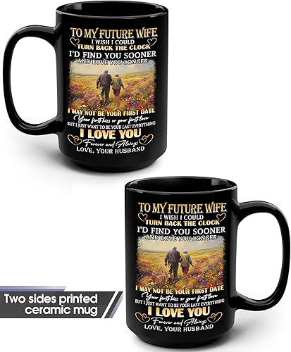 Miniatura 10 de Taza de café personalizada con texto en inglés To My Wife de 15 onzas y 11 onzas, tazas de café con texto en inglés To My Wife, taza de café