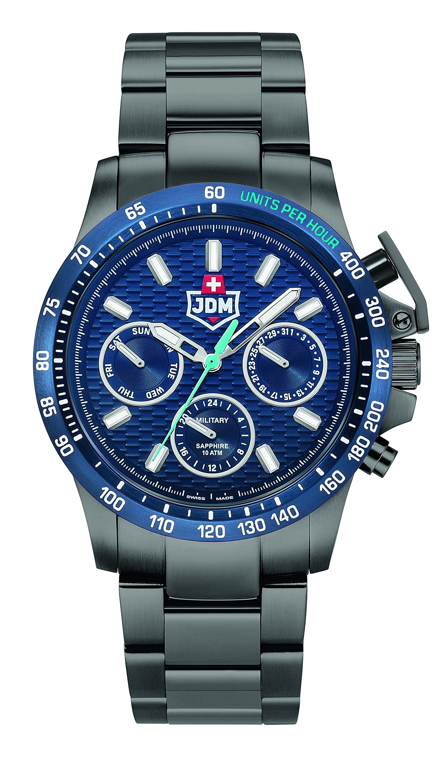 JACQUES DU MANOIR Dress Watch JDM-WG016-03, Gun Color, bracelet