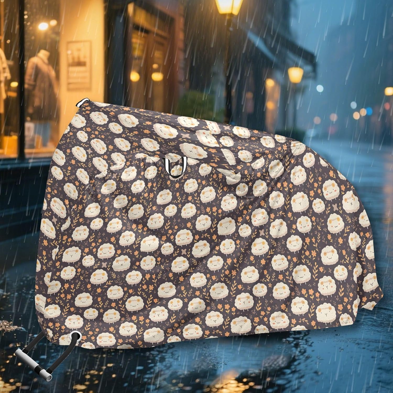 Dreamy Sheep Flowers Outdoor Bike Cover Waterproof Exercise Bike Cover Bikes Storage