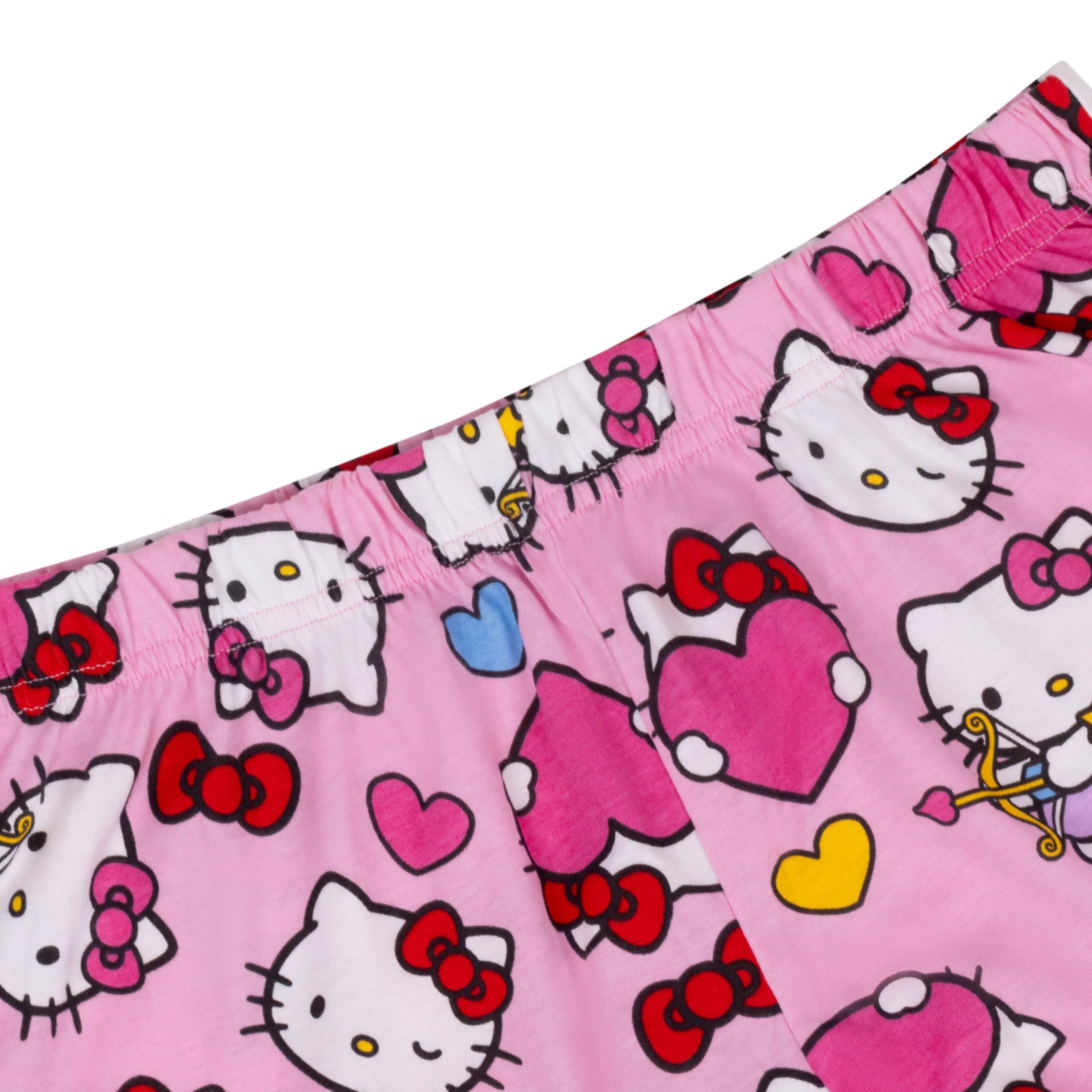 Hello Kitty Lot de 2 pantalons de pyjama 100% coton pour filles ou femmes, Rose