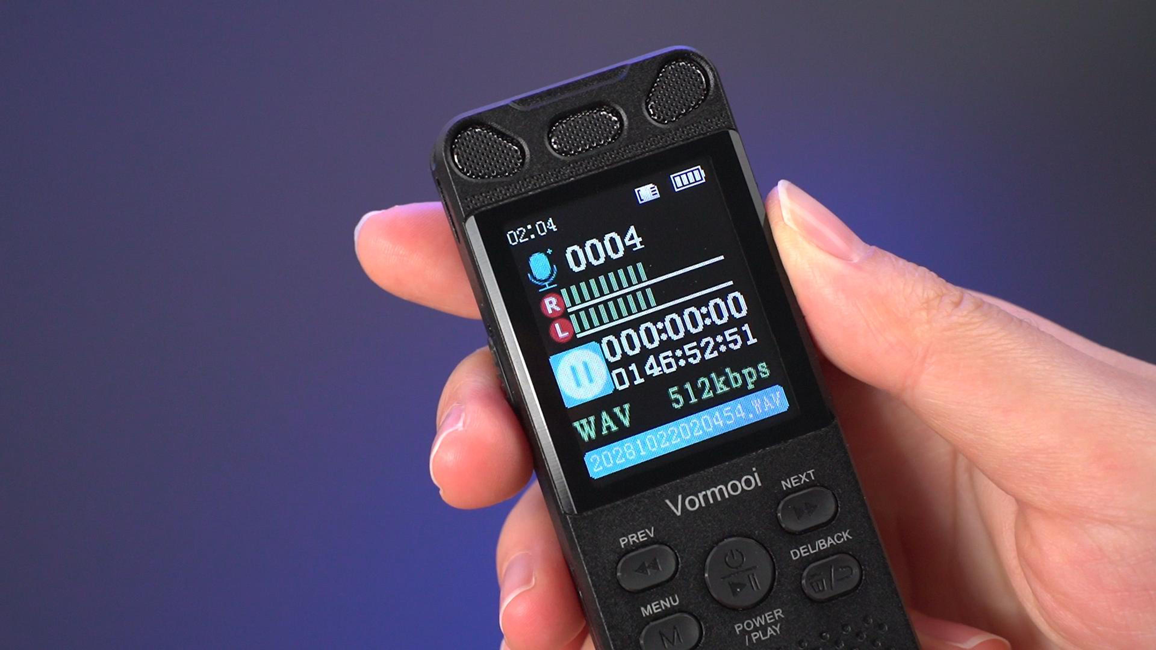 Amazon.co.jp: Vormooi ボイスレコーダー 96GB 120時間連続録音 IC