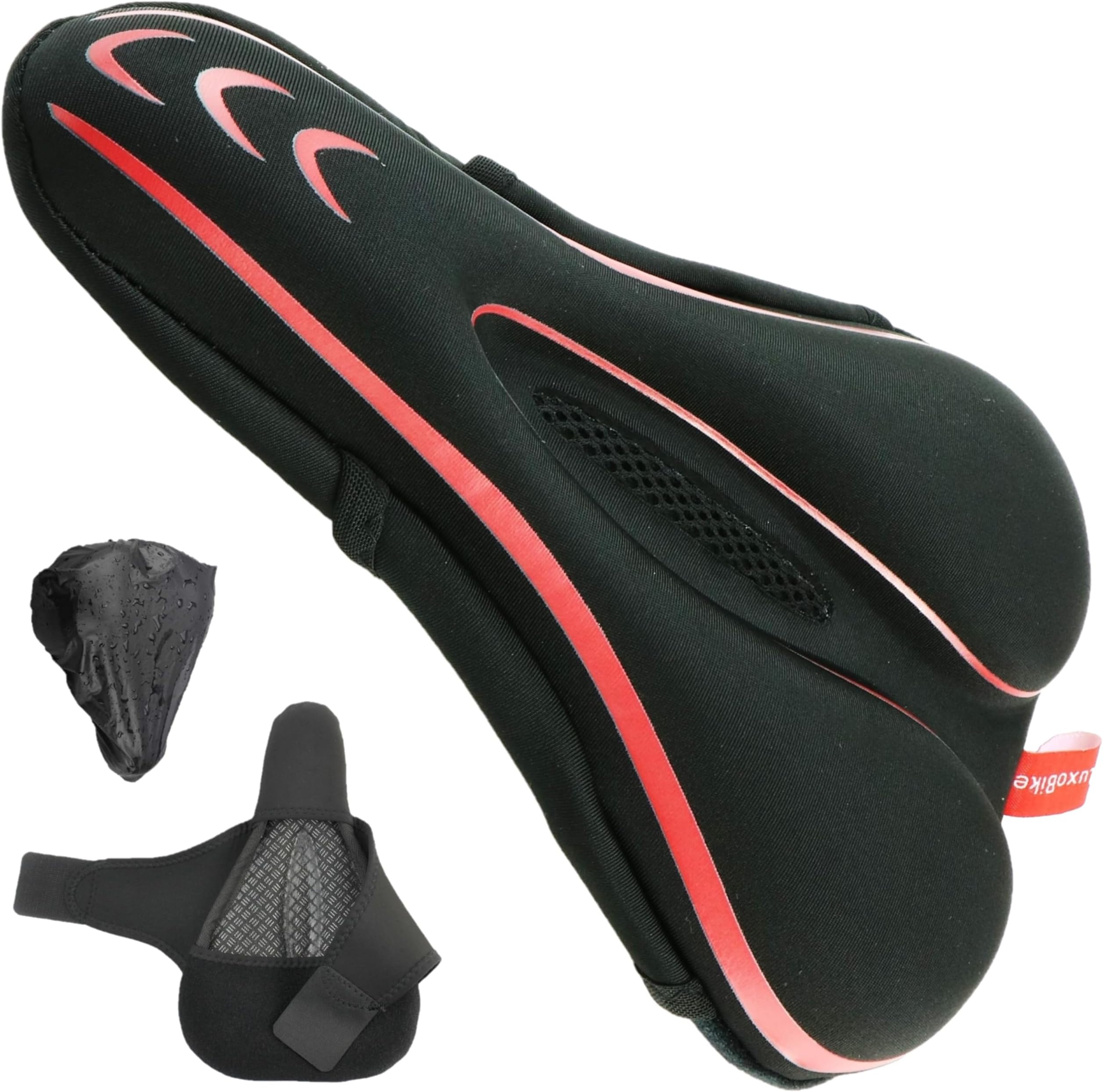 Gel Bike Seat Cover Padded Bicycle Seat Covers for Men โ Comfort Soft Silicone Bicycle Seat Pad for Mountain Road Bike Outdoor Cycling โ Stationary Cycle Spin Bike Seat Cushion Pads Spinning