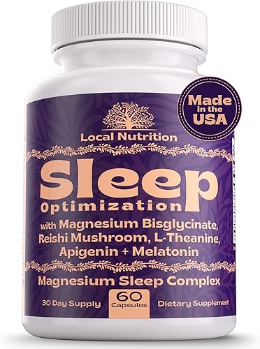 Miniatura 1 de Ayuda natural para dormir con glicinato de magnesio 500 mg de hongo Reishi 350 mg de L-teanina 300 mg de apigenina 50 mg de melatonina 3 mg -