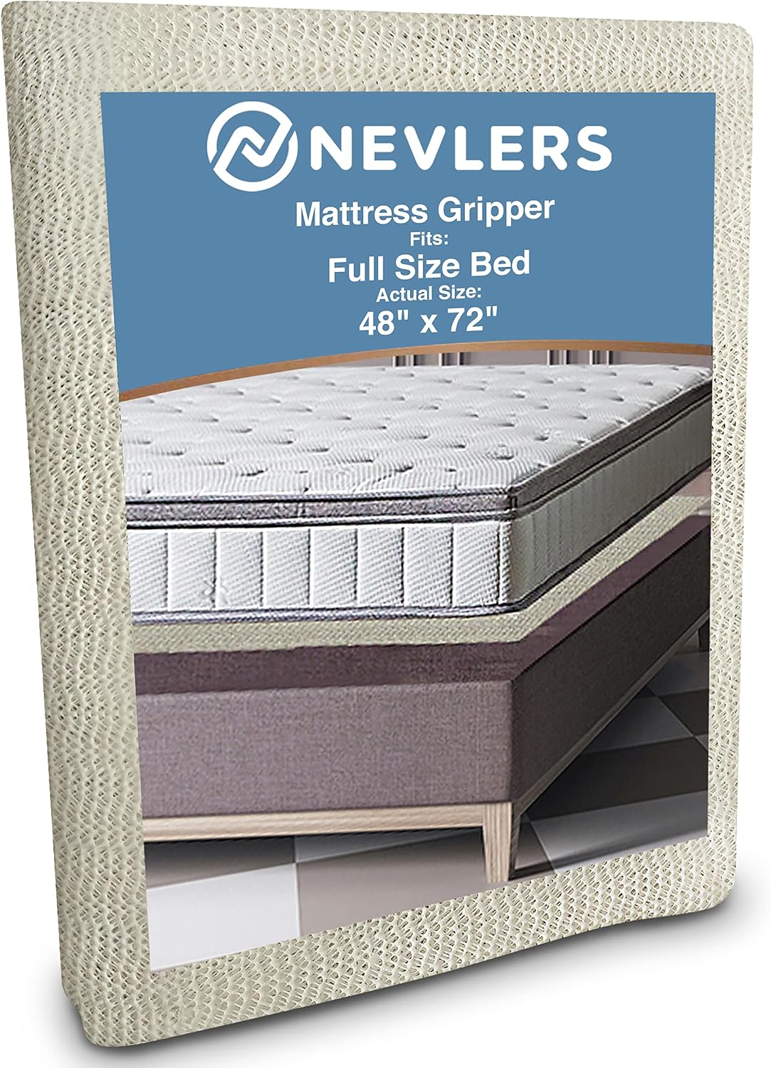 Nevlers Full Size 48" x 72" Slip Resistant Mattress Pad | Prevents Mattress & Topper from Slipping & Sliding | Strong & Durable Gripper Pad | Multi-Purpose & Customizable…