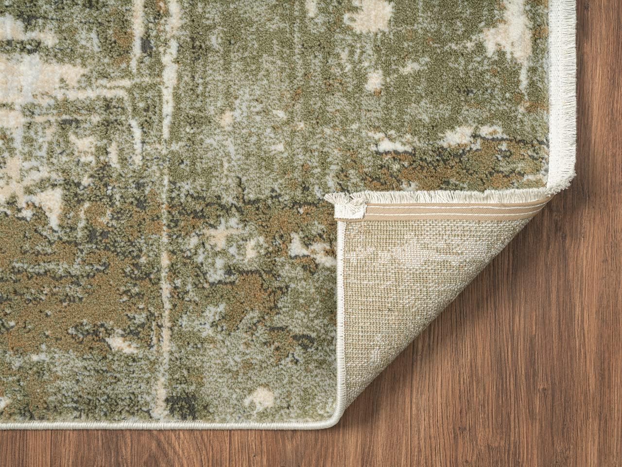 Abani Savoy Collection Area Rug - Contemporary Green/Cream Design - 6' x9' - Easy to Clean - Durable for Kids and Pets - Non-Shedding - Medium Pile - Soft Feel - for Living Room, Bedroom & Office