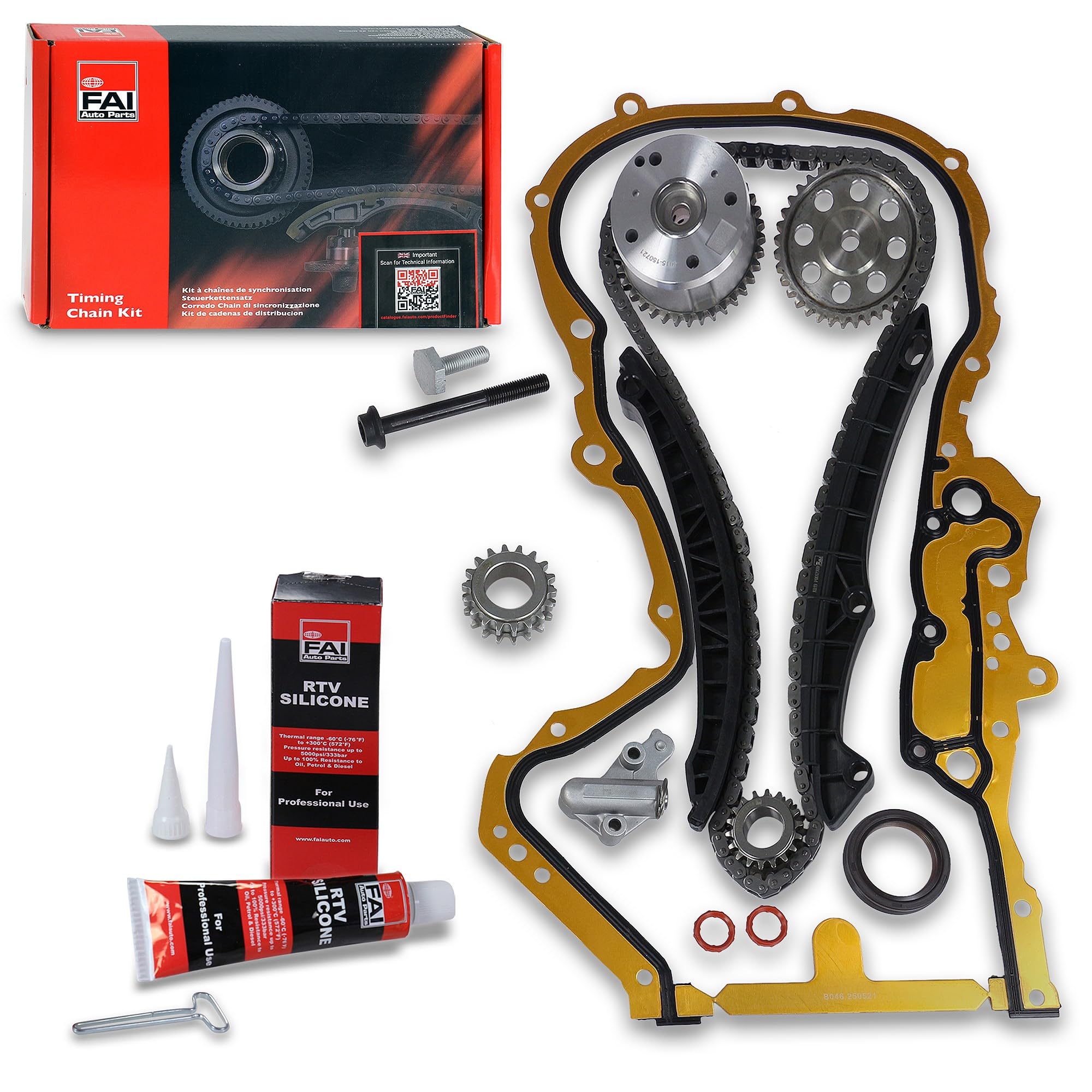 Fai Steuerketten-Set (Kompatibilität mit Linkslenker-Fahrzeugen nicht garantiert) Teilenummer TCK211VVT