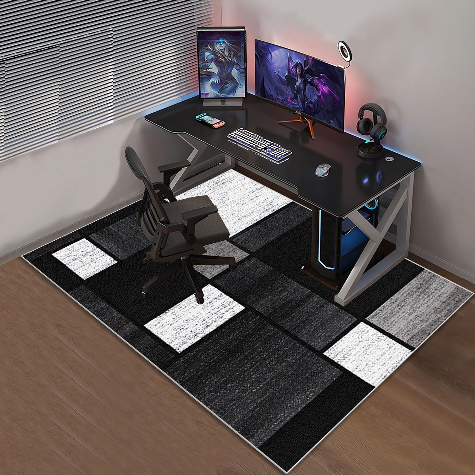 Hartboden Stuhlmatte Bürostuhlmatte Home Office Stuhlmatte rutschfeste Schutzmatte für Bürostühle geeignet für Parkett Laminat Fliesenböden Gaming Stuhl Unterlage Bürostuhl Teppich 80 x 120 cm