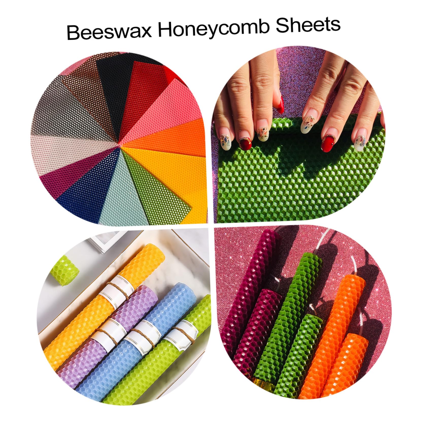 NUOBESTY Kit fare Candele 9 Pezzi Fogli di Cera D'api, per Progetti Creativi per Ragazzo Ragazza e Fai da Te, Facile da Usare Colore Casuale
