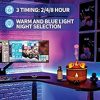 Vista 7 de BOHOFAM Difusor de Aceite Esencial Aroma 360 ML, Difusor/Humidificador de Volcán y Llama, incluye 1.76 oz de Aceites Esenciales de Colección Negro