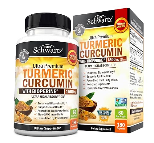 Turmeric Curcumin with Black Pepper Extract 1500mg - High Absorption