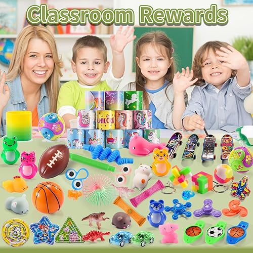 Miniatura 4 de 200 piezas de recuerdos de fiesta para niños de 8 a 12 años, caja de premios del tesoro, juguetes para recompensas de aula, rellenos de bolsas de