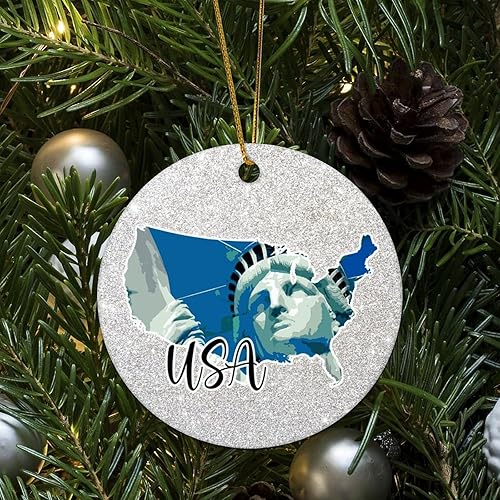 Vista 64 de Christmas Round Ornament South Africa Lands Ceramic Keepsake Visitor Souvenir 3 Inch with Gold String Hometown City Pride Home Decorations Christmas