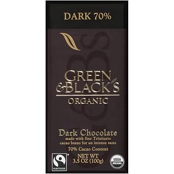 Green & Blacks Organic Dark Chocolate, 70% Cacao, 3.5 Ounce Bar