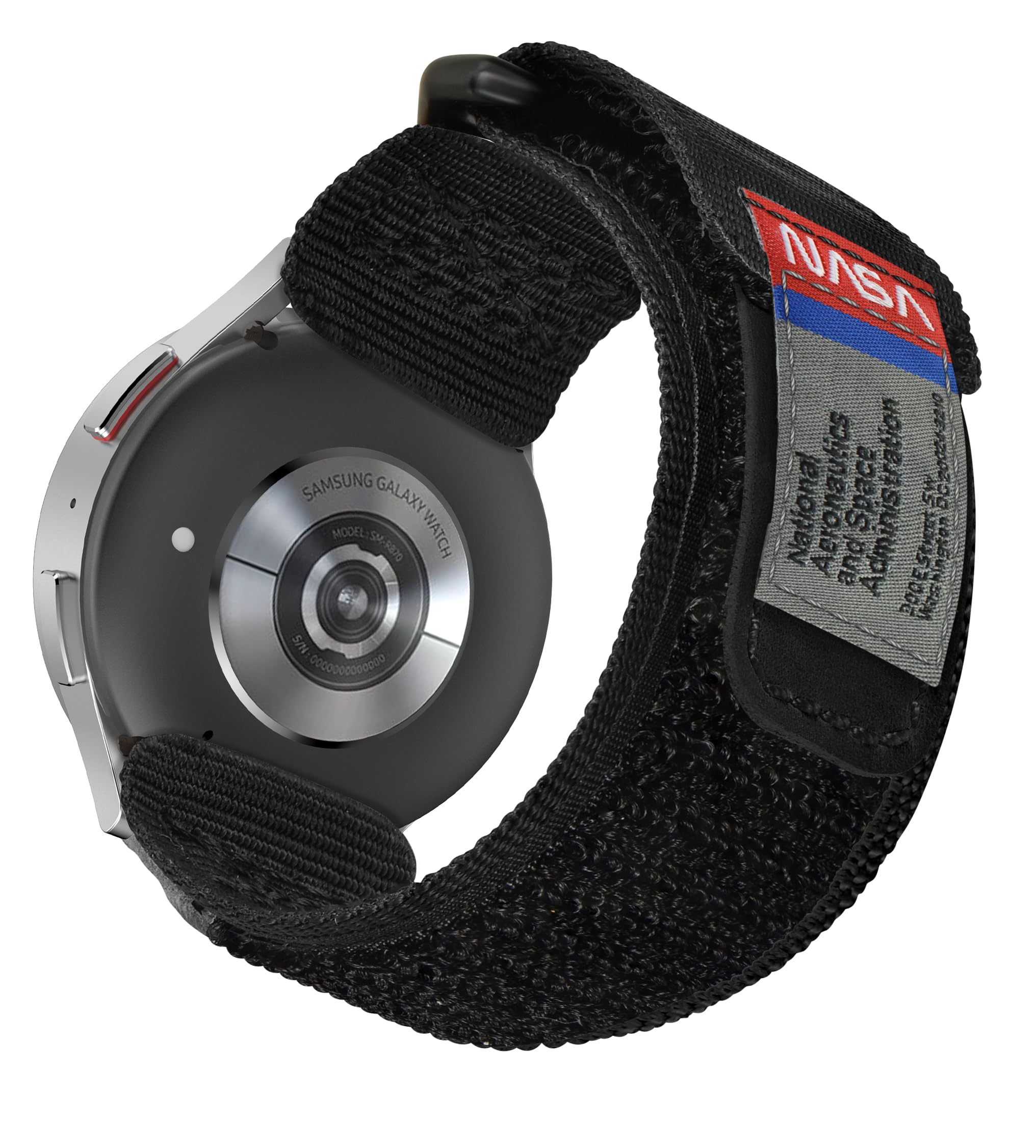 Made for Galaxy Watch 6/5 Band, NASA Licensed Rugged Nylon Leather Sports Strap With Woven Loop Design For 20mm Watch Bands