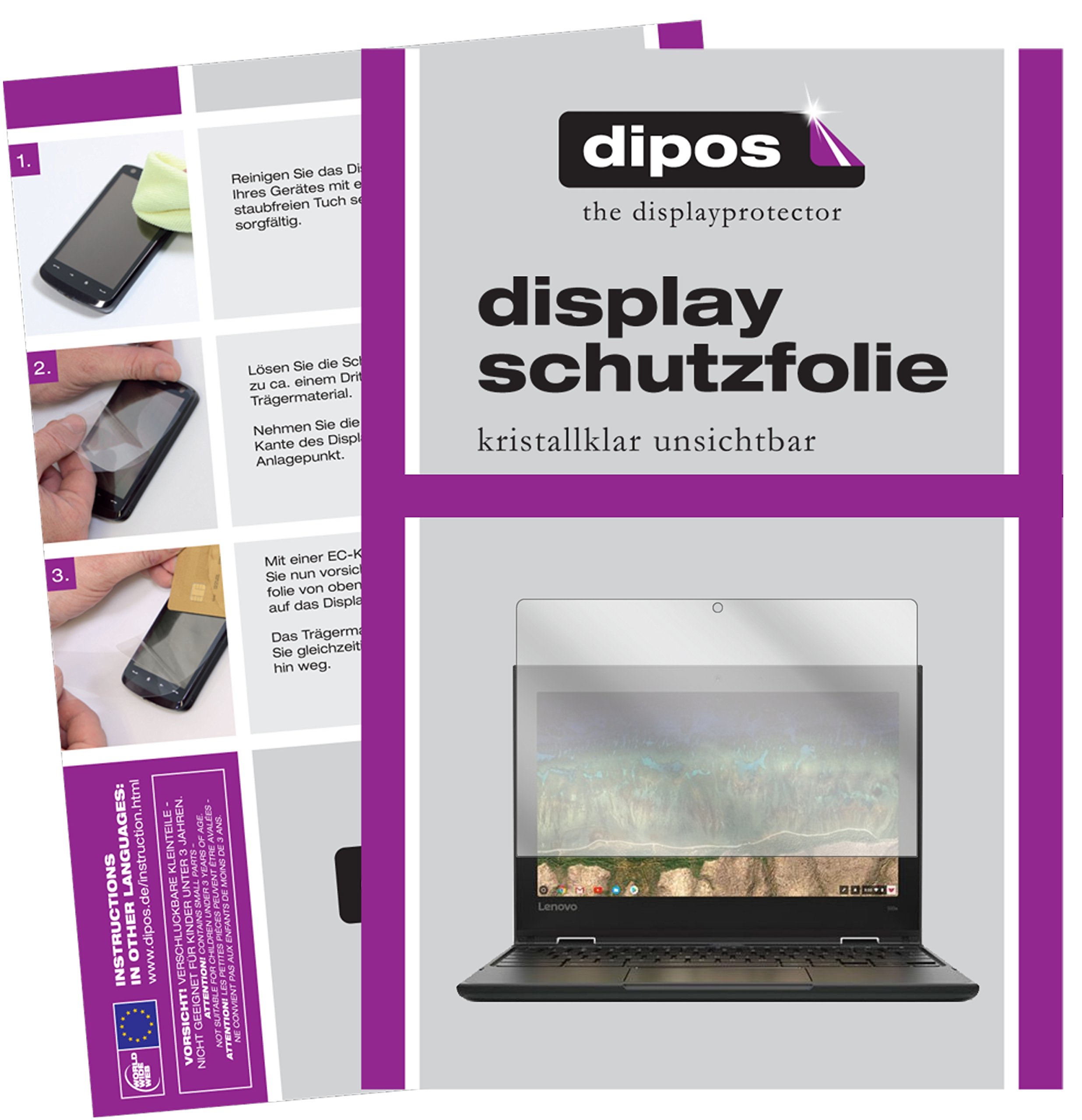 2x pellicola protettiva Lenovo Chromebook C340 11 antiriflesso Protezione dello schermo Antibatterico