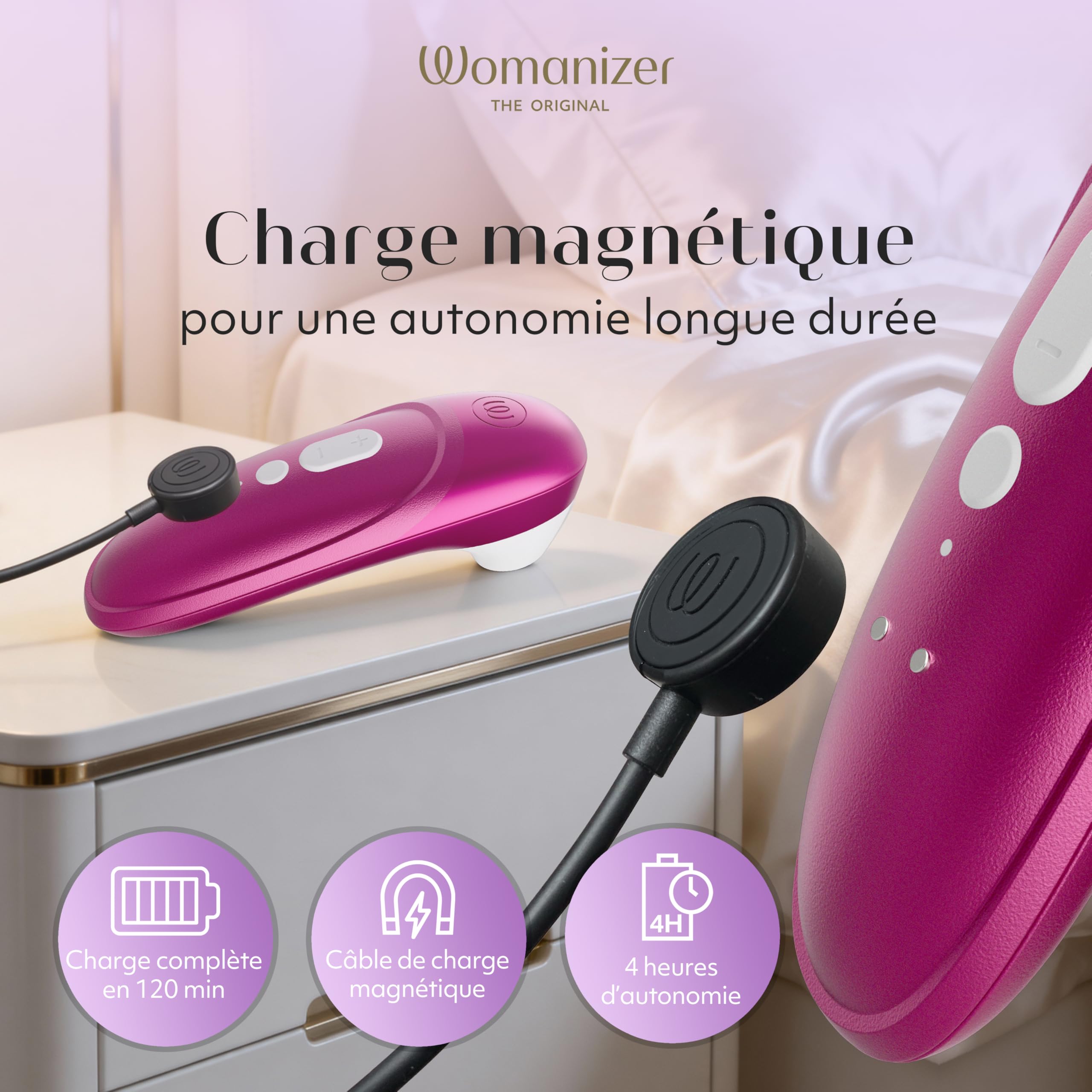Womanizer Pro Stimulateur Clitoridien pour Femmes et Couples | Sextoy Vibrant | Aspirateur de Clitoris avec 11 Niveaux d’Intensité | Stimulateur Étanche pour Plaisir Intime | Rose