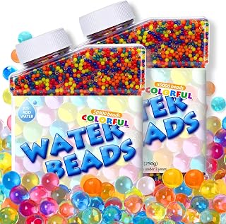 UMIKU 2 Pack Water Beads 100000 Soft Beads Rainbow Mix Water Growing Balls for Kids Tactile Sensory Toys Home Décor