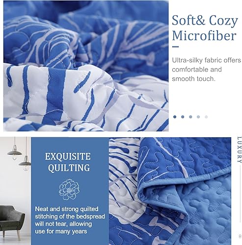 Miniatura 35 de DJY Juego de edredón de 3 piezas, tamaño Queen, con patrón floral amarillo, elegante colcha bohemia con 2 fundas de almohada, juego de ropa de cama