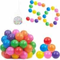 Fosse à Balles Avec 60 Balles En Plastique étoiles Et Cœurs - Pour Piscine à Balles Enfants, Aire De Jeux, Fêtes - Balles Légères Et Colorées 5.8-6.2 Cm - 5