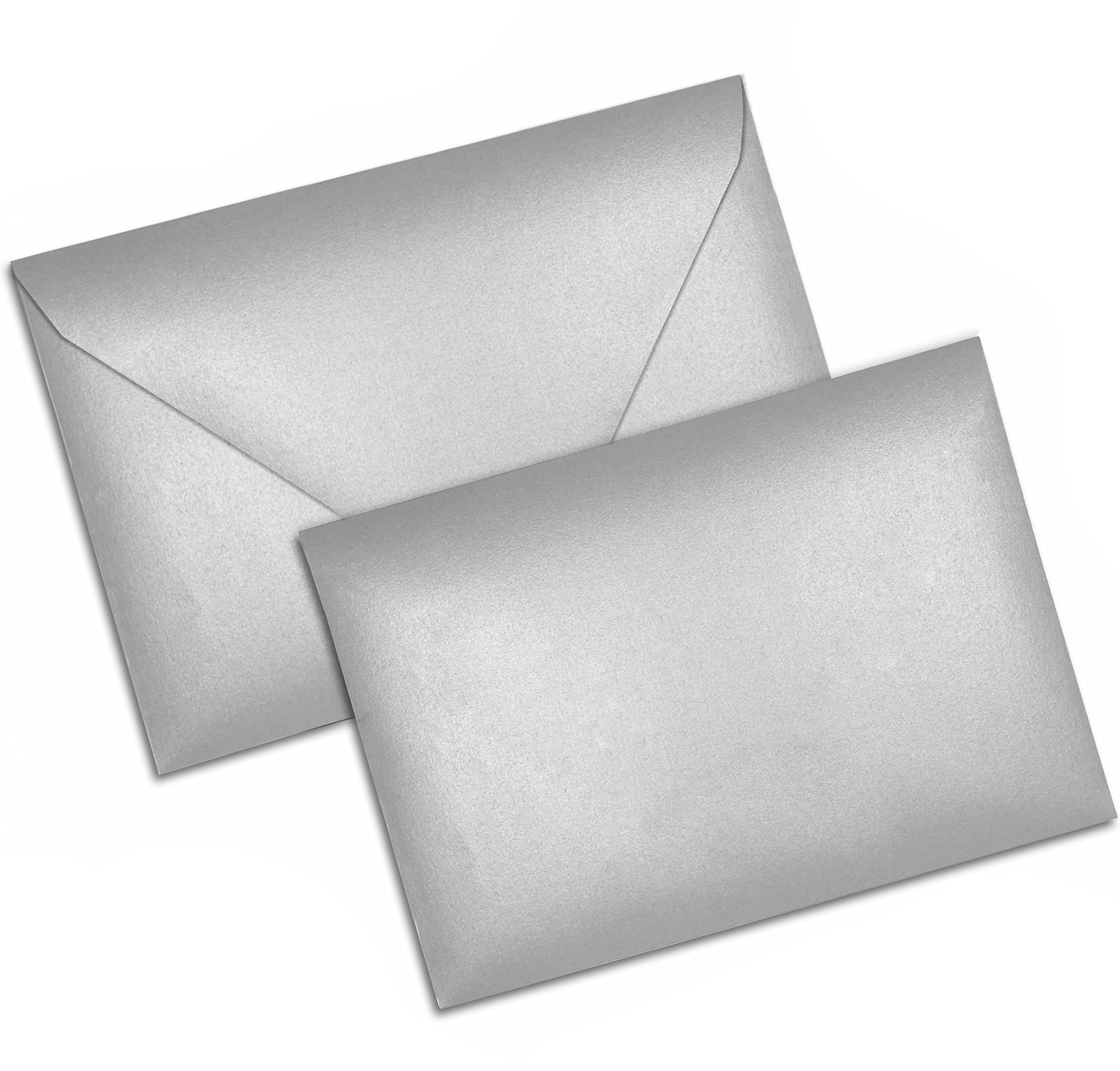 Darling Souvenir A7 Metallic-Silver Invitation Envelopes (5 1/4 x