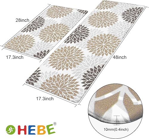 Miniatura 228 de HEBE Kitchen Mat 20"x71" Anti Fatigue Floor Mat Runner Non Slip Kitchen Mats for Floor Waterproof Kitchen Rugs and Mats Ergonomic Cushioned Comfort