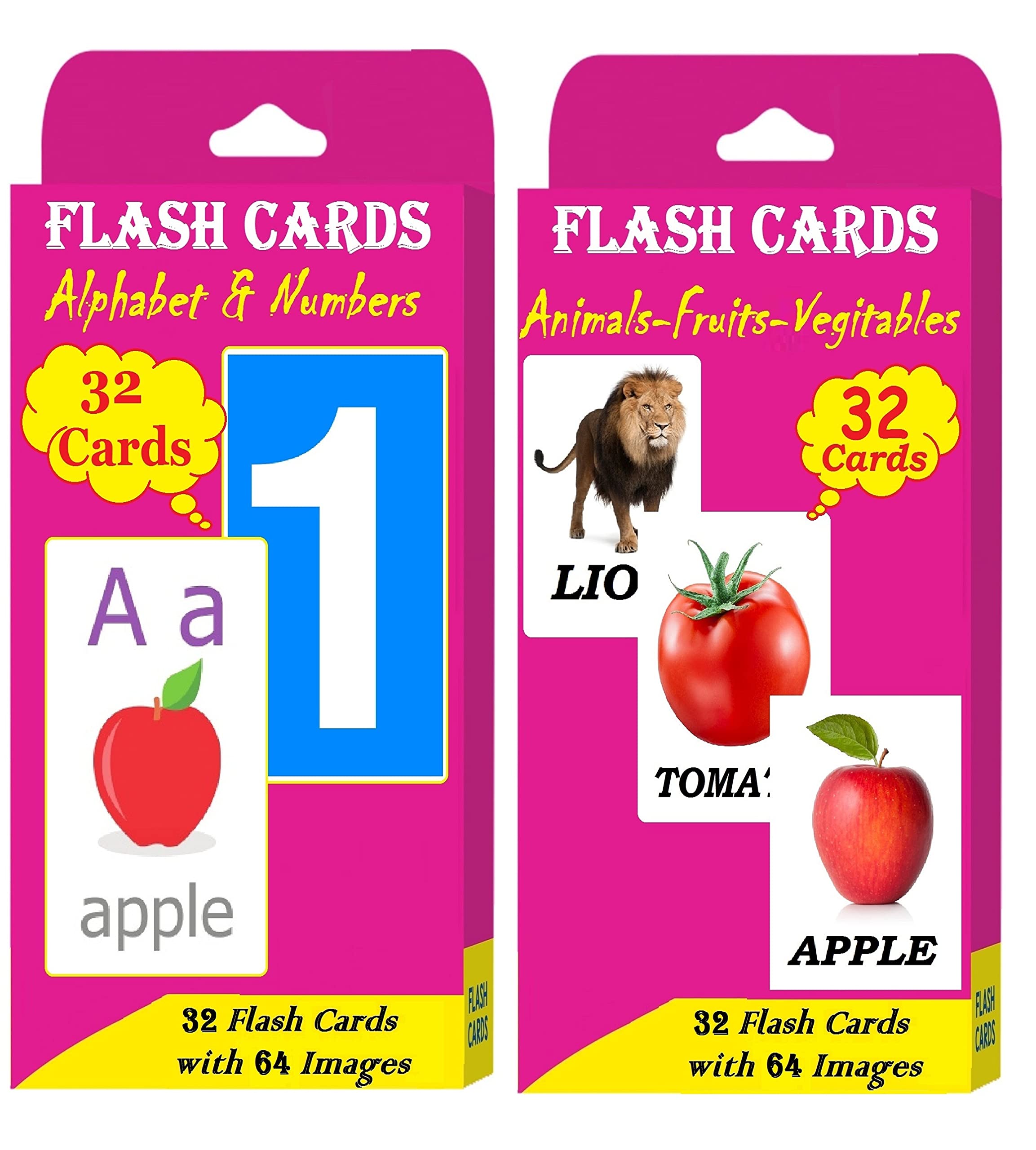 Flash Cards for Kids | 64 Flash Cards & 128 Images - Early Learning Flash Cards of English Alphabet, Numbers, Fruits, Vegetables & Animals (B08TTJVD47) Amazon Price History, Amazon Price Tracker
