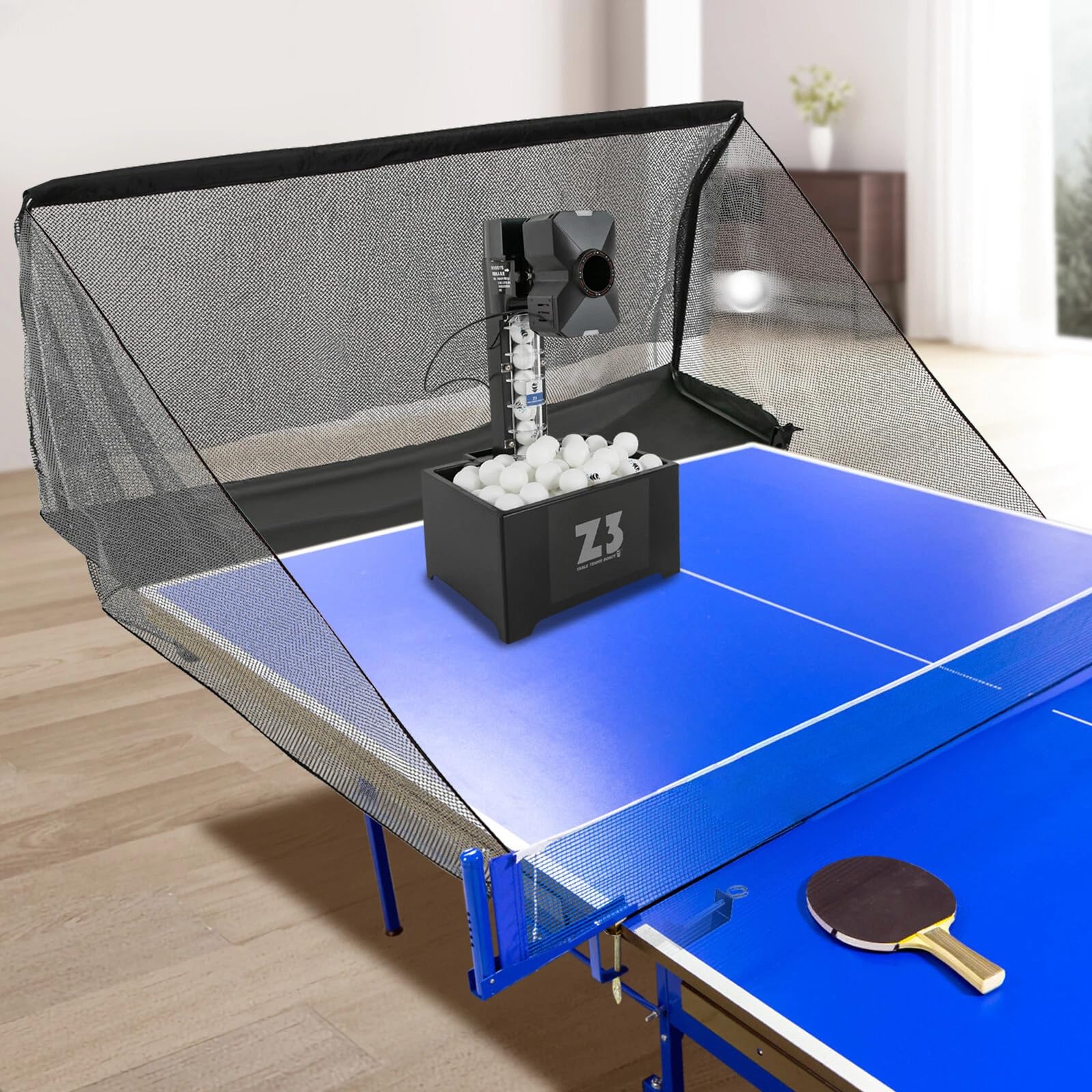 Profi Tischtennis Trainer Roboter, Automatischer Pong-Maschinenwerfer mit Netz, Tischtennis Trainer Roboter Automatischer Pong Werfer, Tischtennis Trainingsgerät