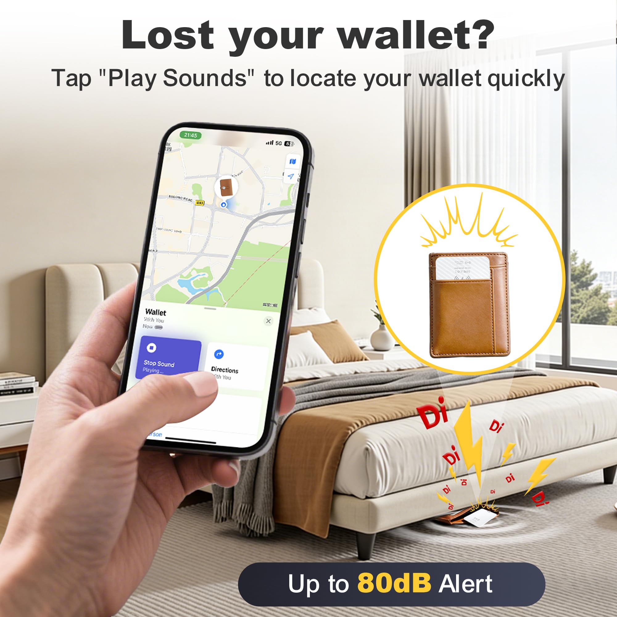 [Certifié Apple MFi] Lot de 4 cartes de suivi de portefeuille pour Apple Find My (iOS uniquement), carte de suivi GPS Bluetooth ultra fine, étanche IP68, localisateur d'objets intelligents pour