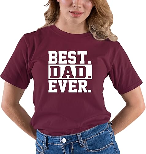Miniatura 7 de Go All Out Camiseta de adulto para el día del padre con texto en inglés Best Dad Ever #1 Dad World's Greatest Dad