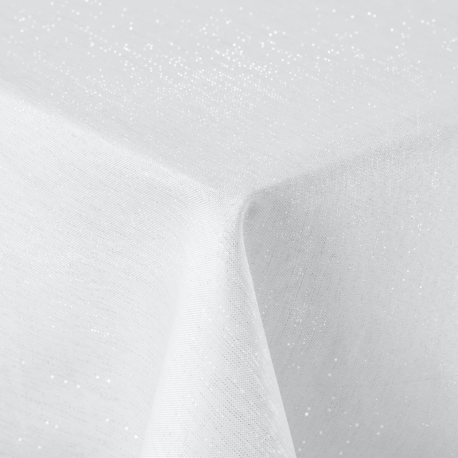 Spotjoy Glitzer Leinenoptik Tischdecke Abwaschbar Mitteldeck