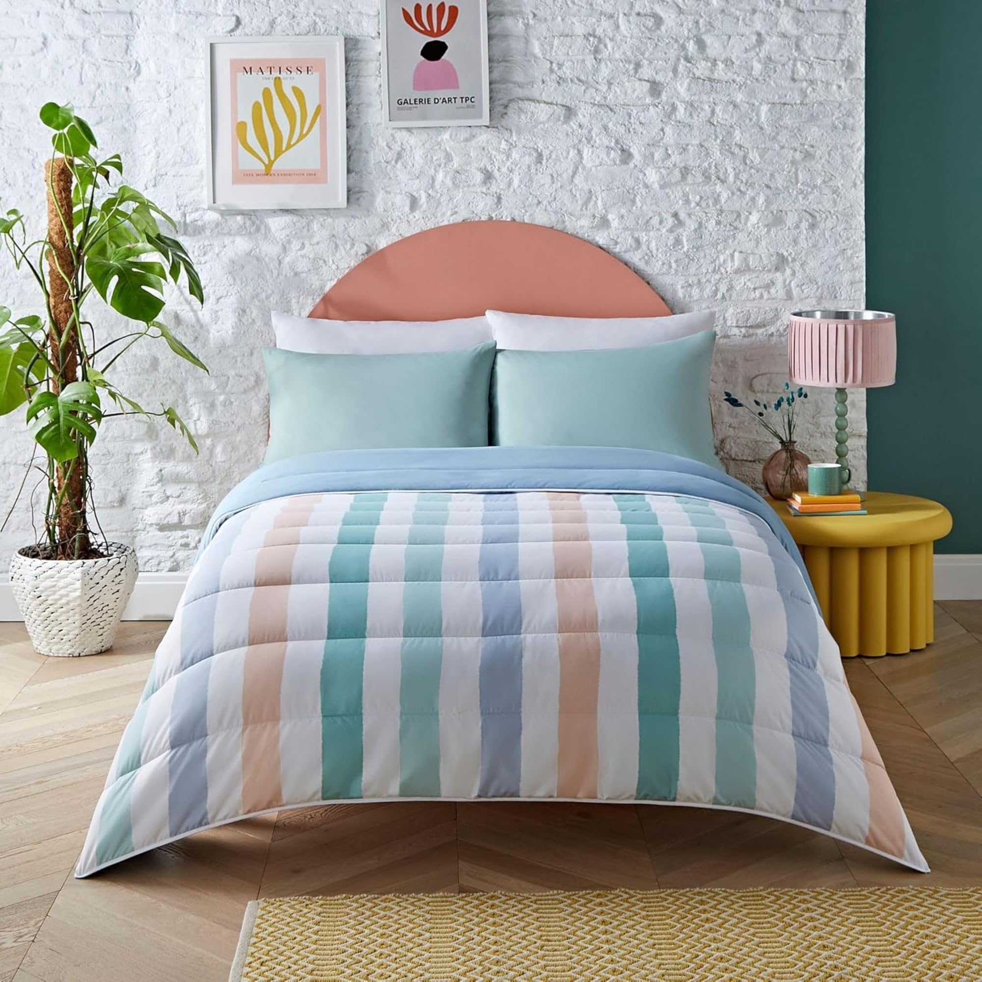 Night Lark Coverless Duvet 6 Tog - Painted Stripes, Super King